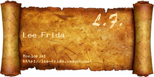 Lee Frida névjegykártya